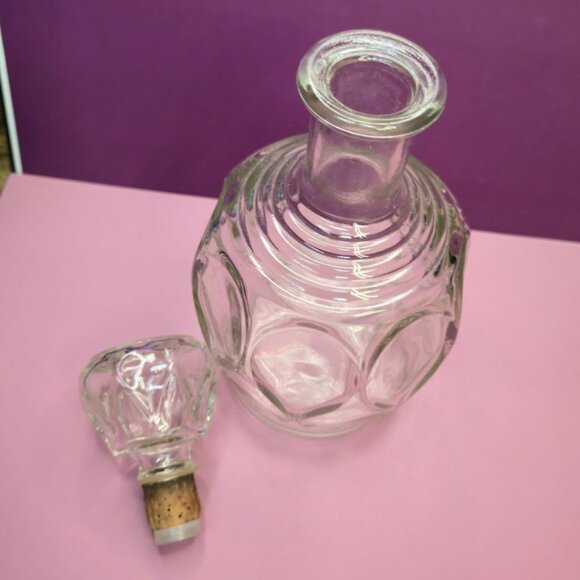 Mid Century Glass Decanter Textured Bubble Design barware - Picture 6 of 10